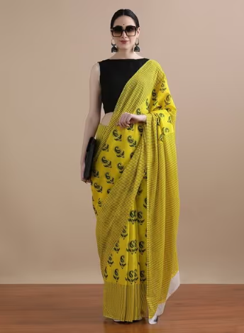 JAIPUR KURTI Paisley Print Mulmul Saree